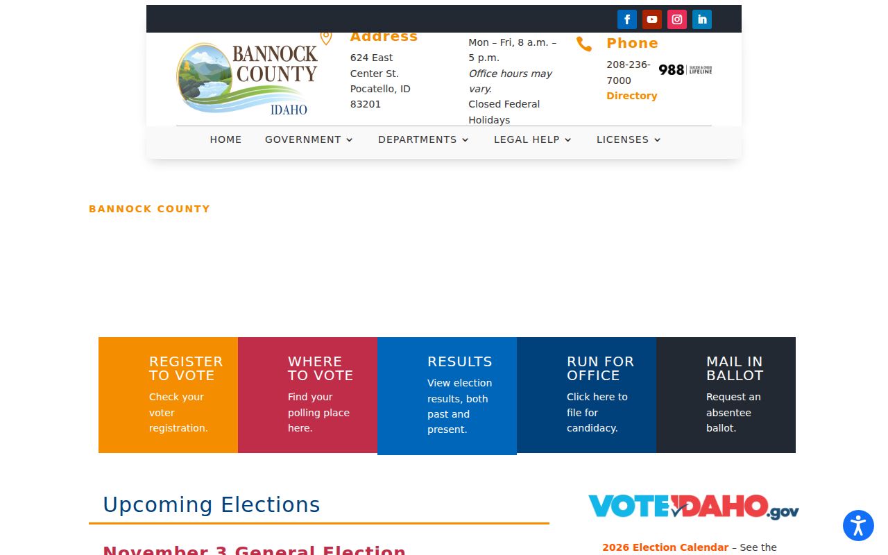 Pocatello resident lookup through Bannock County voter records